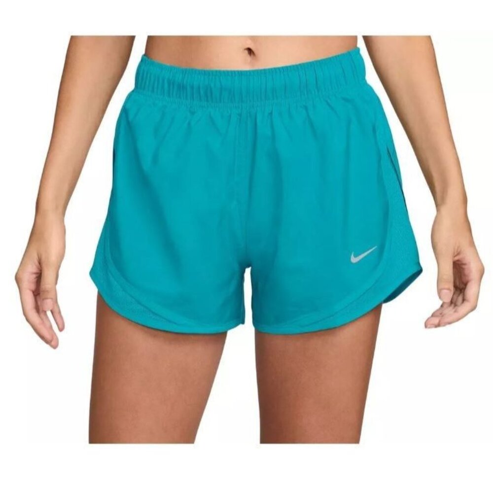 Nike Women's Teal Athletic Shorts with White Logo